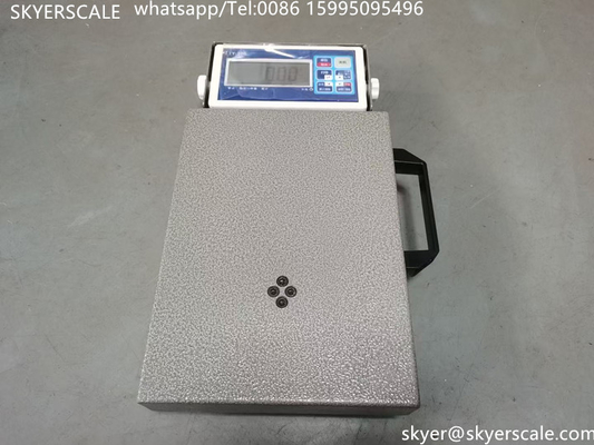 Balanza de pesado digital logística de 100 kg con alta precisión, mostrando el conteo de la mesa