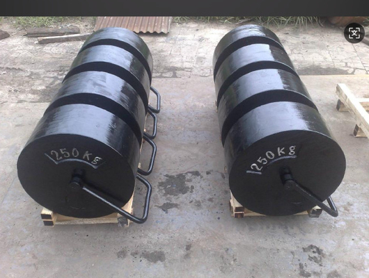 Peso de ensayo de 250 kg de M1 empapable estándar de OIML Peso de calibración de hierro fundido para grúa