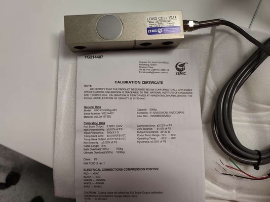 IP67 Shear Beam zemic H8C-500kg Plataforma de sensores de celdas de carga de aleación de acero Pesando sensores C3