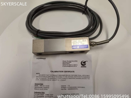 ZEMIC H8C 1 tonelada C3 Clase transductor de la célula de carga del haz de cizallamiento OIML NETP Sensor para la balanza