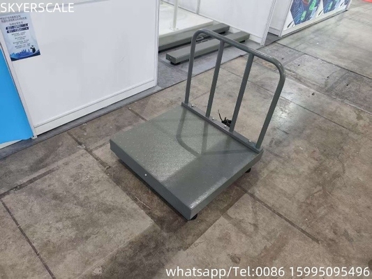 Acero digital de carbono 500x500mm 300kg Escala de plataforma con placa de control y barandilla