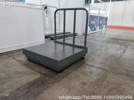 Acero digital de carbono 500x500mm 300kg Escala de plataforma con placa de control y barandilla