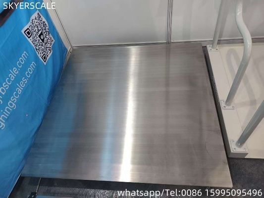 Peso pesado Electrónico 304 Plataforma de acero inoxidable completa Escala de piso 1.2x1.2m 3 toneladas