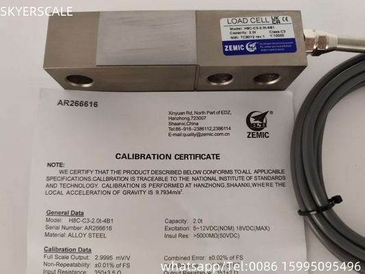 H8C 2t C3 Célula de carga del haz de cizallamiento ZEMIC Transductor OIML NETP Sensor para pesaje