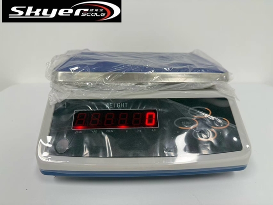 Báscula digital de 30 kg con pantalla LCD y bandeja de acero inoxidable