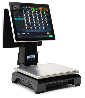 cajero de la PC de la pantalla LCD táctil de 15,1 pulgadas con el pesaje de la función